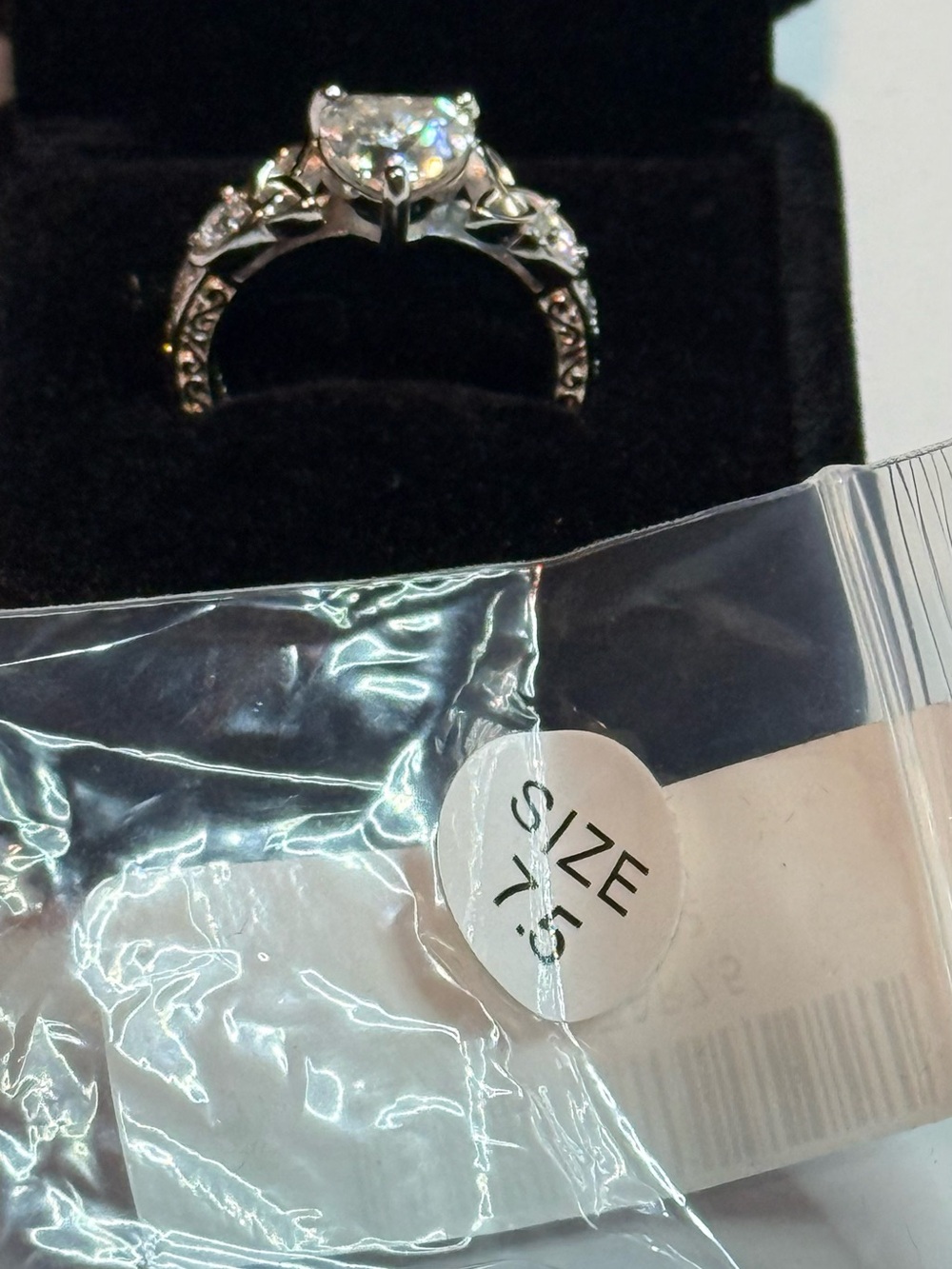 2ct Heart Cut Moissanite Ring 925 Sterling Silver - GRA Certified - Picture 9 of 9